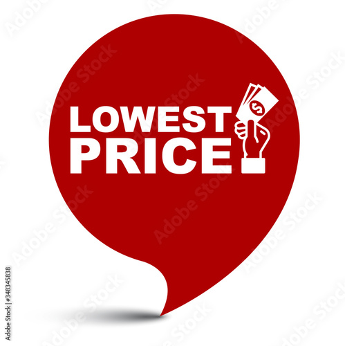 red vector illustration banner lowest price