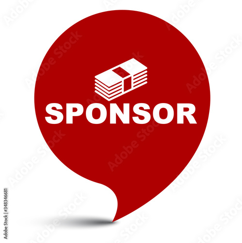 red vector illustration banner sponsor