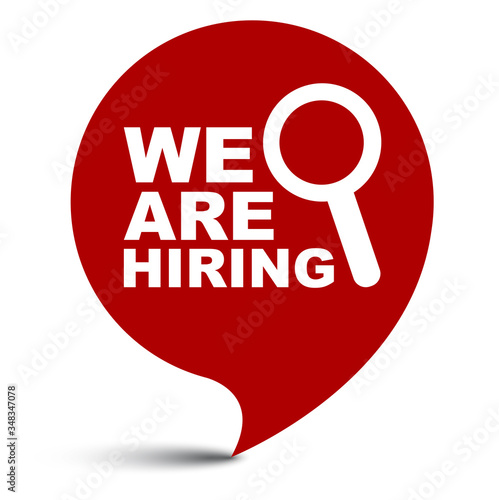 red vector illustration banner we are hiring