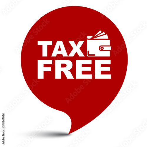 red vector illustration banner tax free