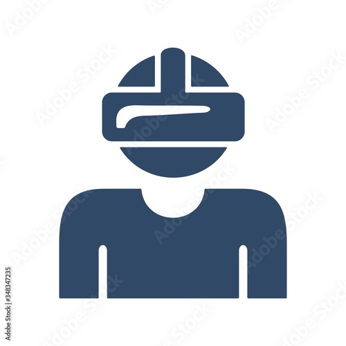 Virtual reality headset icon. Virtual entertainment, gaming symbol.