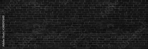 Old red brown brick wall. Brickwork of building close-up. Long banner and wide panoramic view.