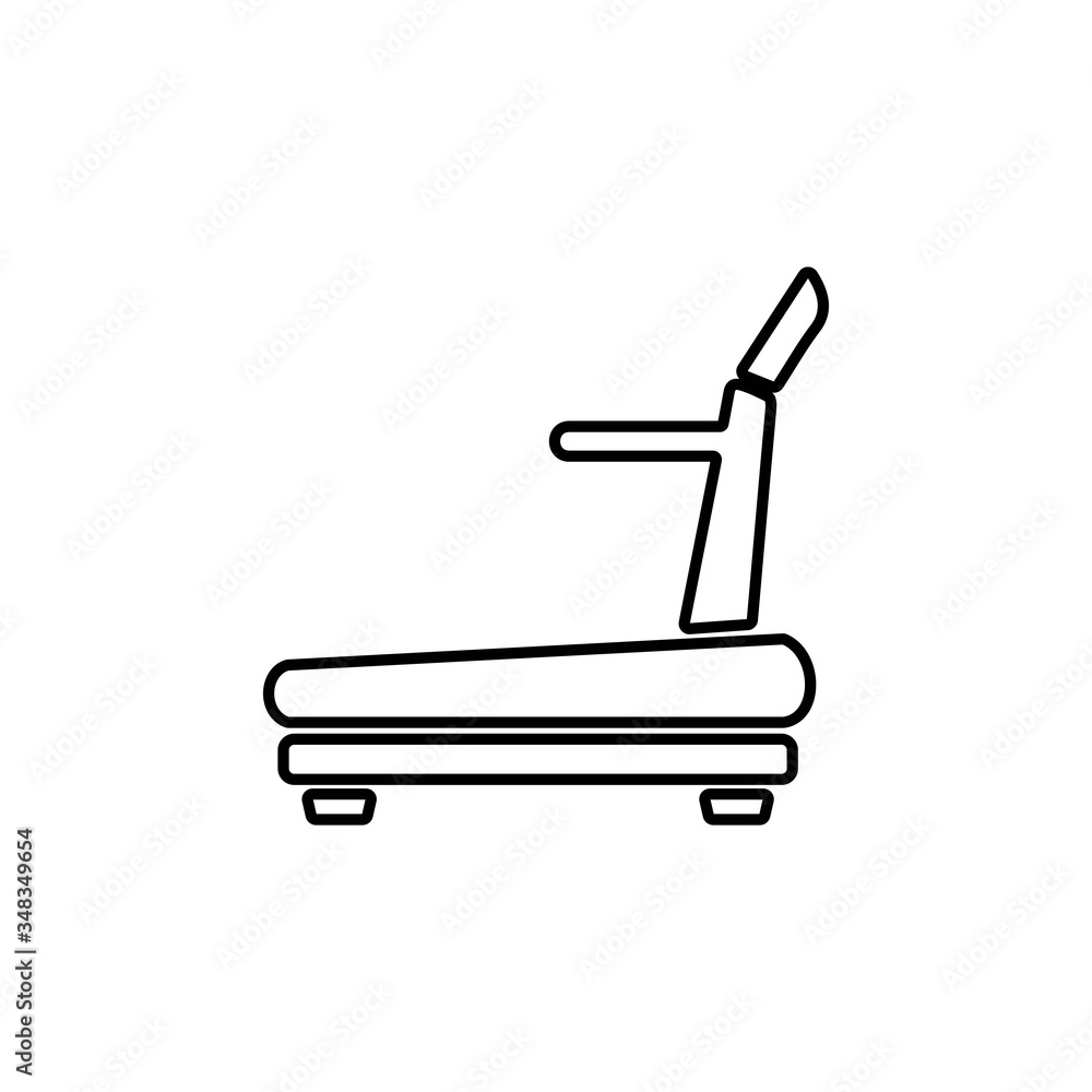 Treadmill icon in flat style. Fitness, workout symbol. Losing weight, cardio exercise sign. Treadmill icon in flat style. Fitness, workout symbol. Losing weight, cardio exercise sign.