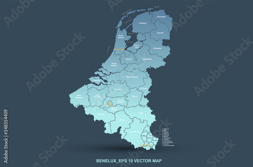 BENELUX map. vector benelux map in european countries. netherlands,belgium,luxembourg map.