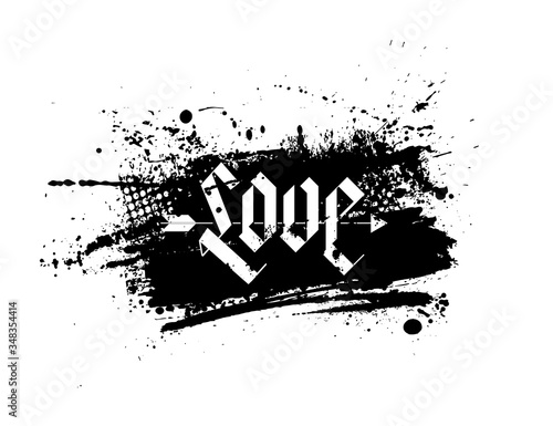 Grunge splash template with an inky dribble strip with copy space. Abstract ink splash for background party poster, flyer, card. High quality manually traced. Vector illustration grunge