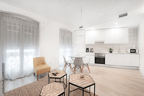 living room with kitchenette