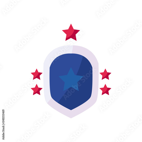Free Download Shield with stars flat style icon vector design - GFXLoad
