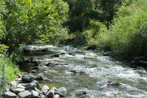 mountain river Azat flowing along the bottom of the gorge
