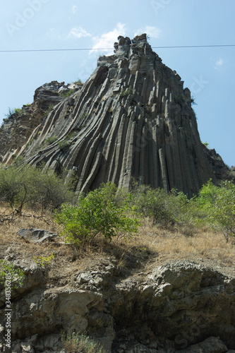 weathering of basal rock in the gorge of the Azat River called 