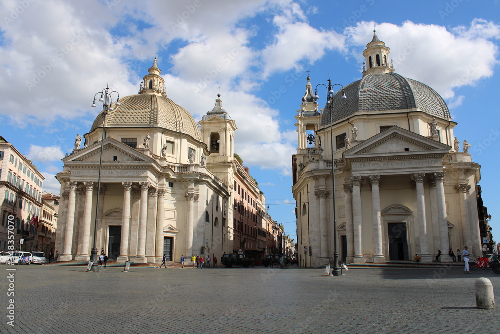 Basilica of Santa Maria in Montesanto Piazza del Popolo rome city center italy