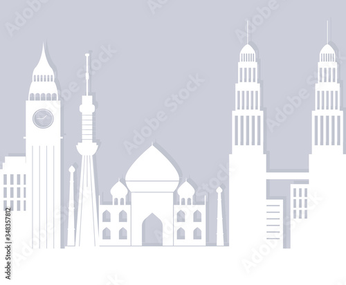 skyline architecture urban cityscape landmark world silhouette