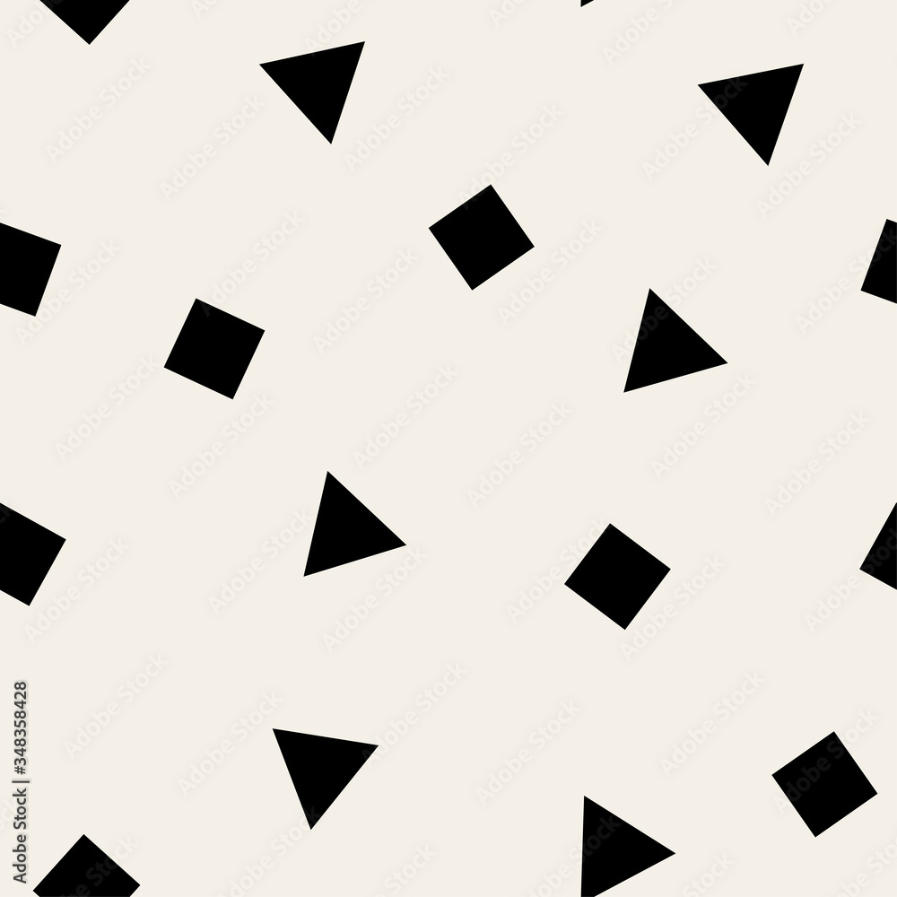 Geometric monochrome vector pattern with minimalistic shapes. Hipster fashion Memphis style. Geometric monochrome vector pattern with minimalistic shapes. Hipster fashion Memphis style.