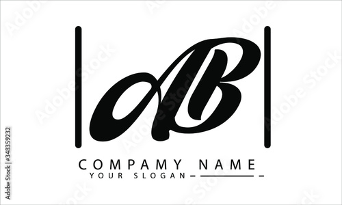 A B Logo. AB Letter Design Vector with Black
Color.