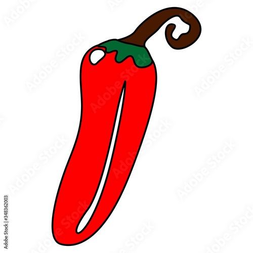 Isolated red chili pepper