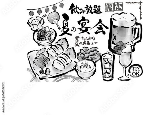 夏の宴会,夏,宴会,宴会集合,宴会素材,宴会素材集合,ベクター,宴会プラン,酒,ビール,ひんやり,おすすめ,文字,飲み放題,限定,お酒,宴会メニュー,飲み会,歓迎会,送別会,白バック,白背景,手描き,手書き,筆書き,筆描き,カット,素材,メニュー,イラスト,カンパイ,宴会イラスト,打ち上げ,居酒屋,アルコール,飲み物,手描き風,宴会セット,生ビール,料理,枝豆,夏のひんやりメニュー,夏のメニュー,