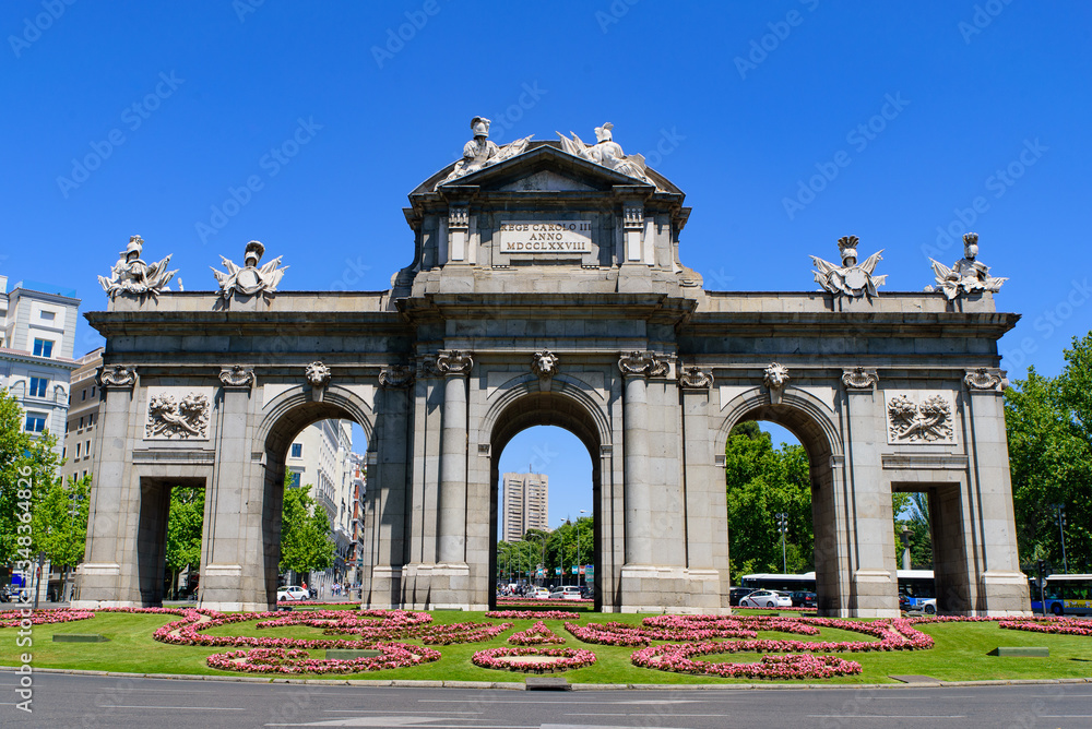 Puerta de Alcalá (Alcalá Gate), a monument in Madrid, Spain