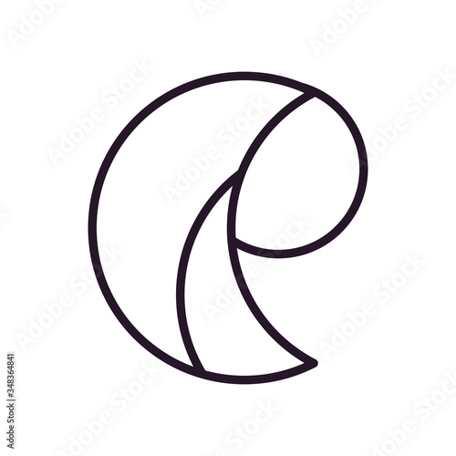 Abstract comma shape line style icon vector design