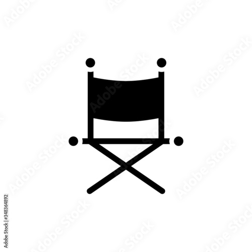 Director chair icon vector in black solid flat design icon isolated on white background