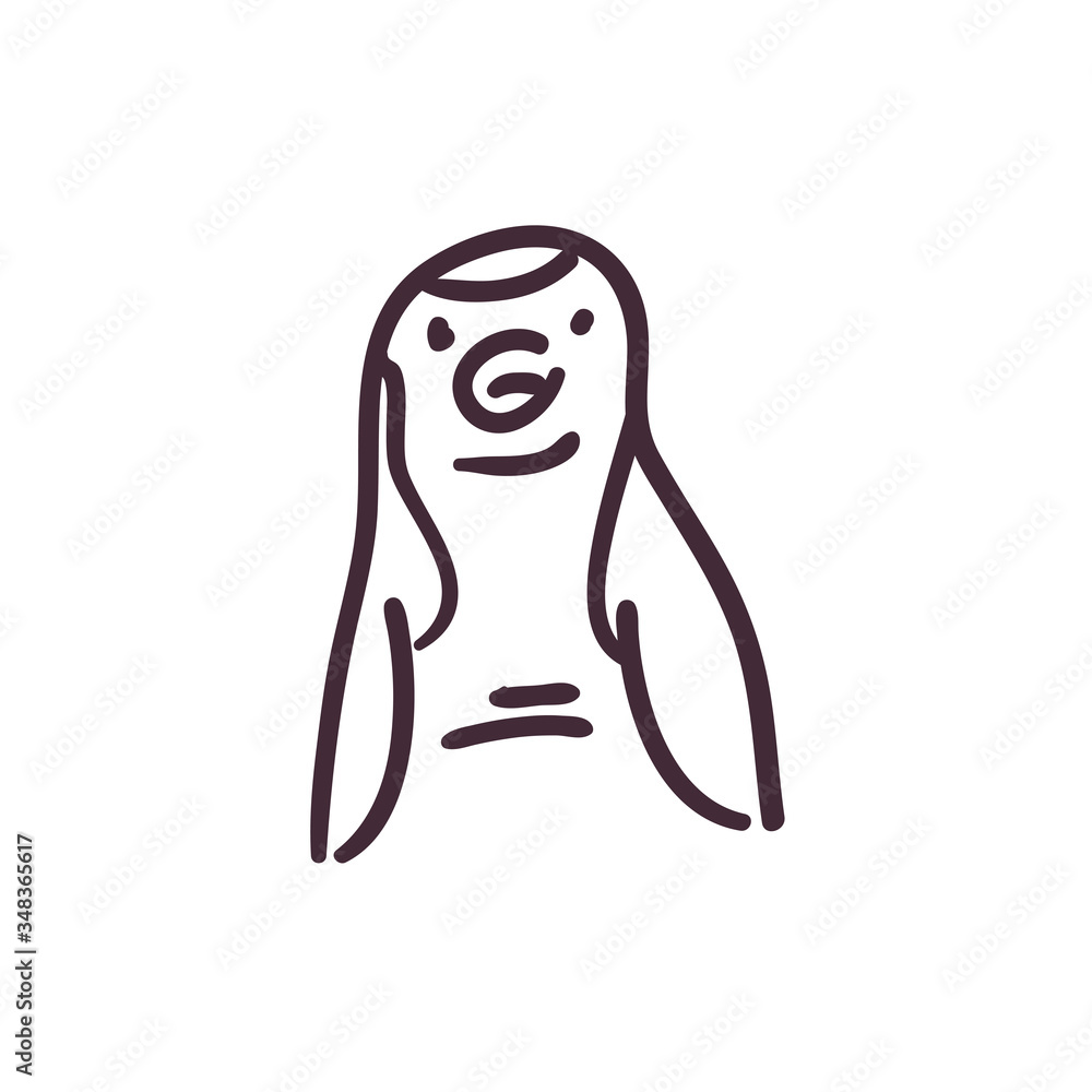 penguin cartoon line style icon vector design penguin cartoon line style icon vector design