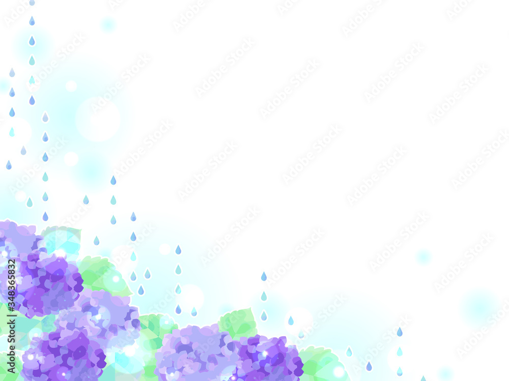 紫陽花のイラスト背景