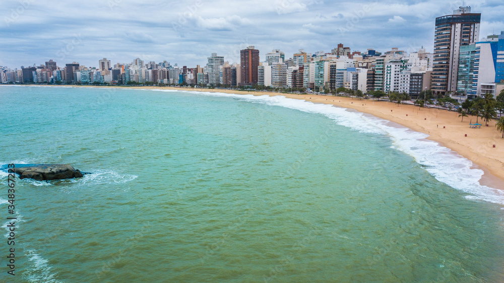 Naklejka premium Vila Velha - ES. Aerial view of Costa beach in Vila Velha beach, in Espírito Santo state - Brazil