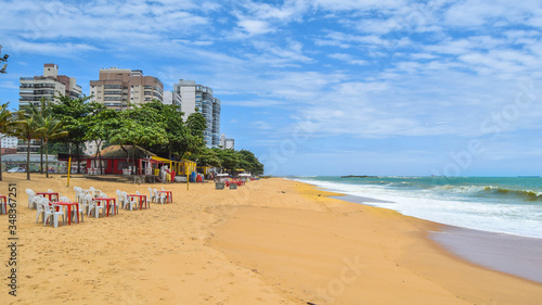 Fototapeta Naklejka Na Ścianę i Meble -  Vila Velha - ES. View of Itaparica beach and Vila velha city - Espírito Santo state - Brazil