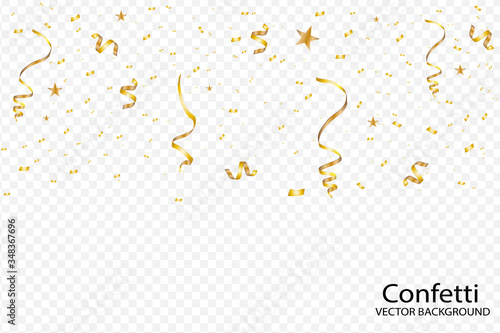 Vector confetti. Festive illustration. Party popper isolated on white background