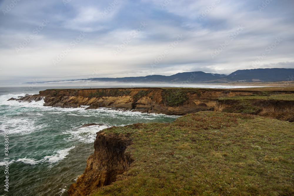 Waves on California coastline