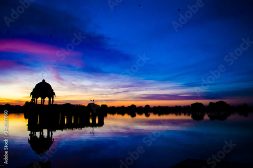 Gadsisar Sagar Lake in Jaisalmer Rajasthan, Sunrise at Gadsisar Sagar Lake 