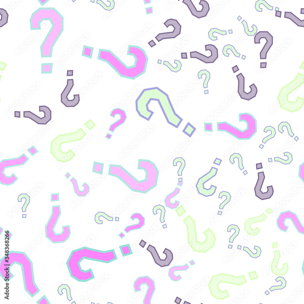 Quiz seamless pattern. Question marks, doubt, faq Quiz seamless pattern. Question marks, doubt, faq