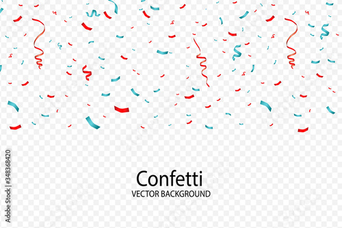 Vector confetti. Festive illustration. Party popper isolated on white background