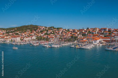 View of old Trogir town from Castel, Dalmatia, Croatia