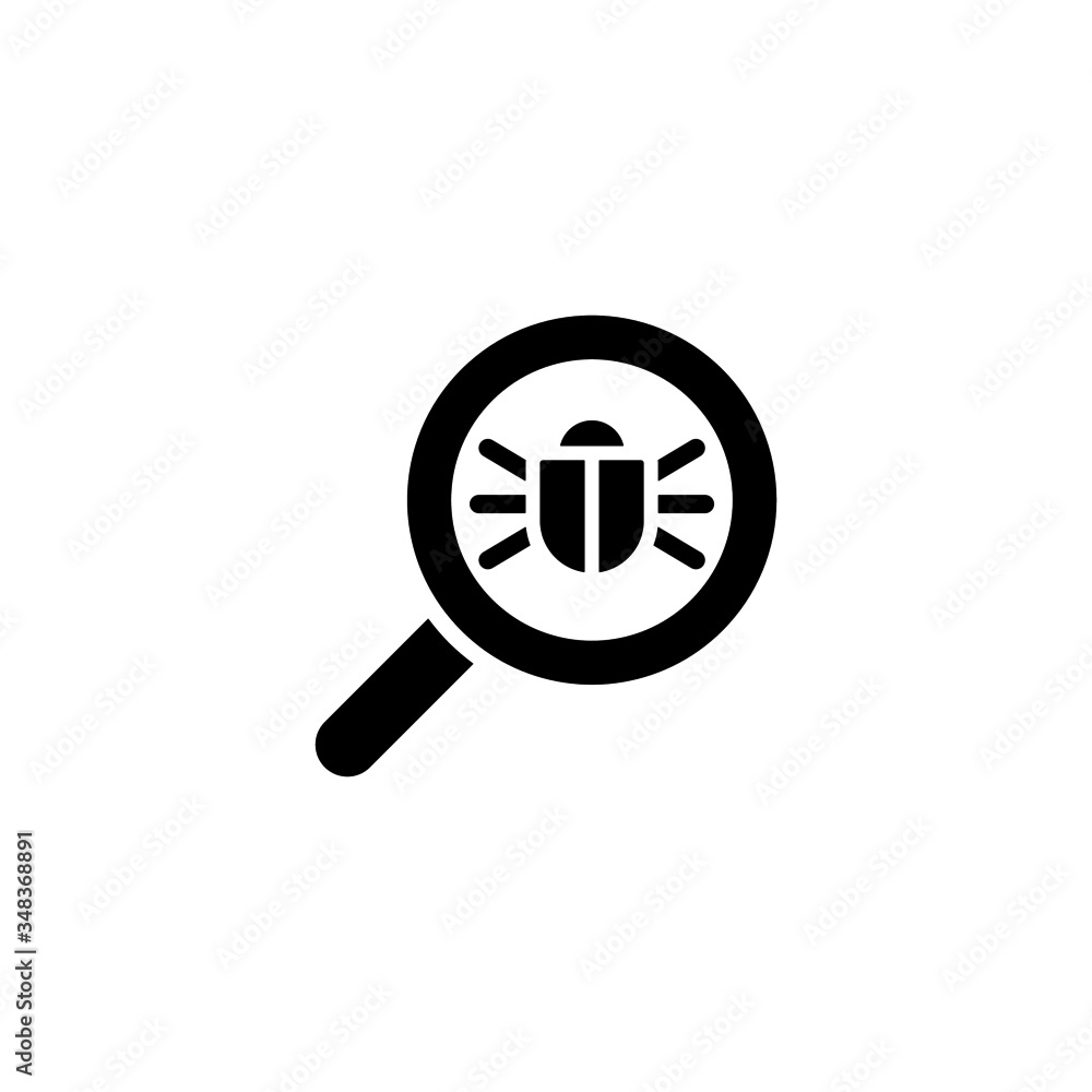 Search bug icon vector in black solid flat design icon isolated on white background
Search bug icon vector in black solid flat design icon isolated on white background