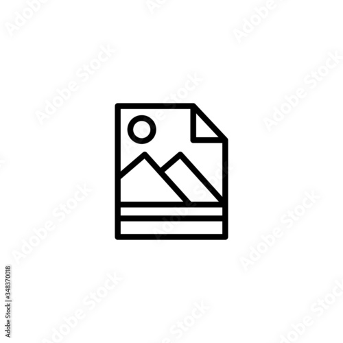Raster images  icon vector in linear, outline icon isolated on white background