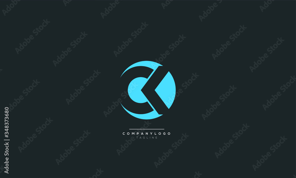 Fototapeta premium CK KC C K Letter Logo Alphabet Design Icon Vector Symbol