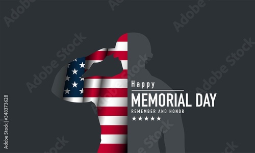 Memorial Day Background Vector Illustration. Remember and Honor.