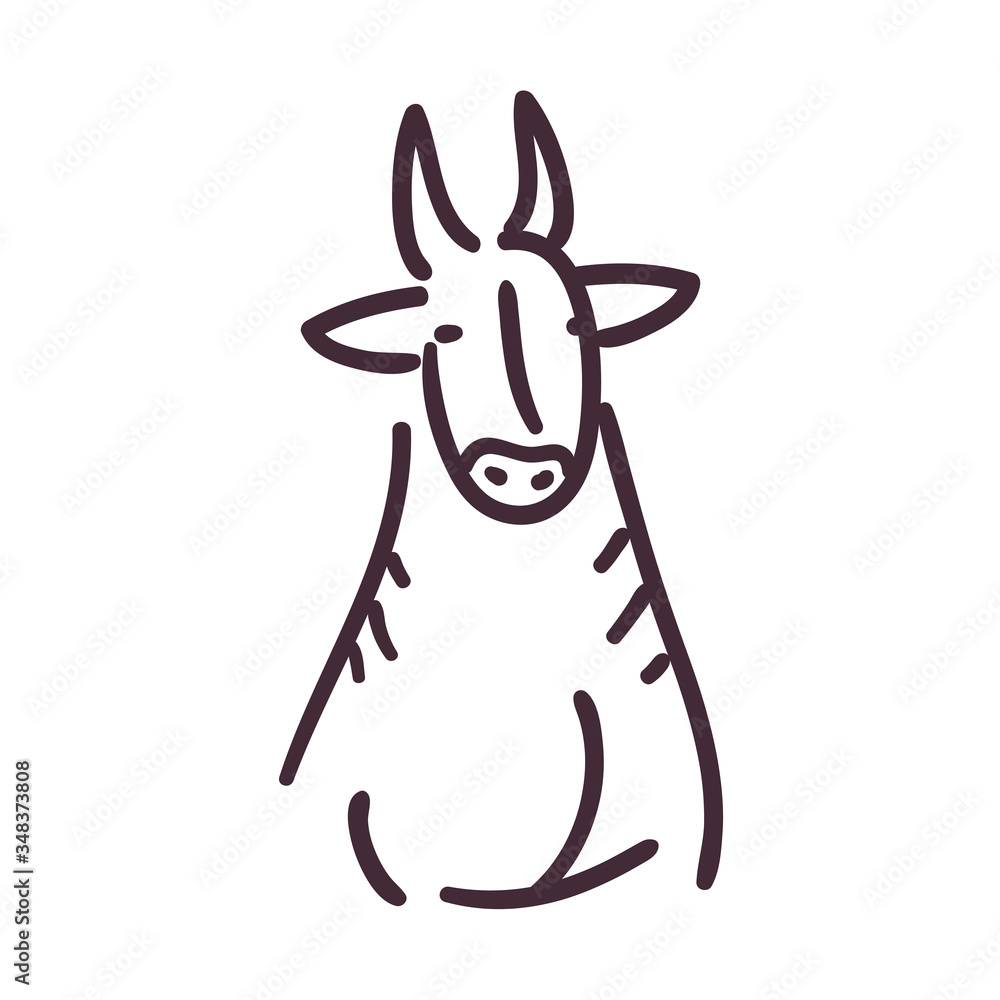 bull cartoon line style icon vector design bull cartoon line style icon vector design