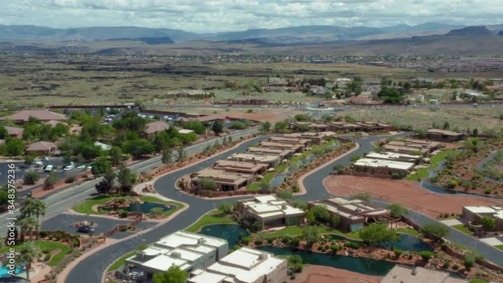 Ivins, Utah. Aerial flying over the desert town of Ivins near St George, Utah Ivins, Utah. Aerial flying over the desert town of Ivins near St George, Utah