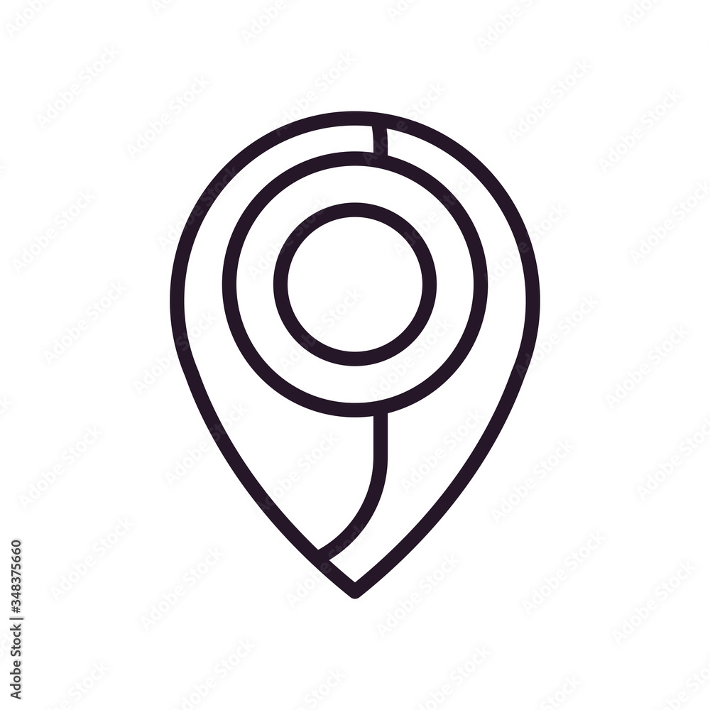 Isolated gps mark line style icon vector design Isolated gps mark line style icon vector design