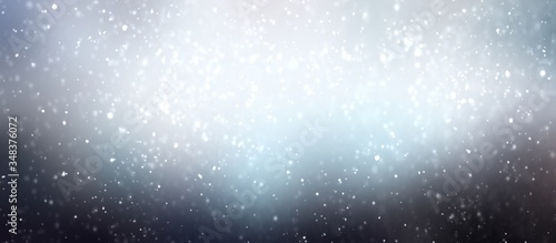 Snow cloudy sky abstract illustration. White grey black blue blur pattern. Winter bad weather. Soft background.