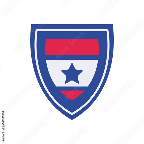 Shield with star flat style icon vector design Free Download Shield with star flat style icon vector design - GFXLoad