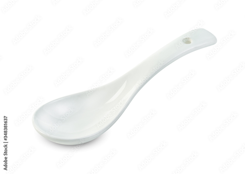ceramic spoon isolated on white background ,include clipping path ceramic spoon isolated on white background ,include clipping path