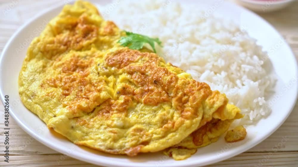 Omelet or Omelette with Rice and Ketchup Omelet or Omelette with Rice and Ketchup