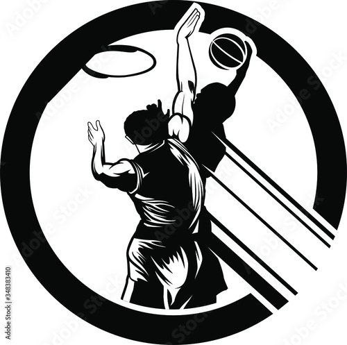 basketball defensive block silhouette