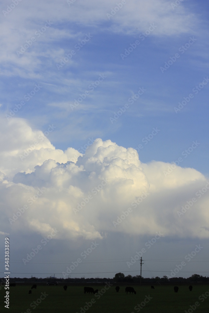 Cumulonimbus clouds with blue sky.