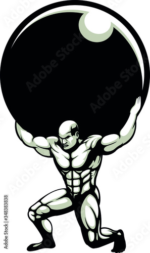 Greek Titan God Atlas Carrying Globe