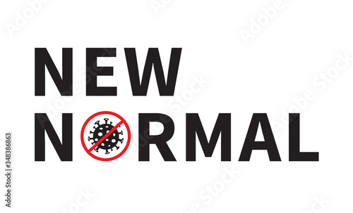 New normal words. People change to new lifestyle. Vector illustration