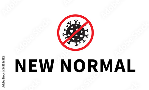 New normal words. People change to new lifestyle. Vector illustration