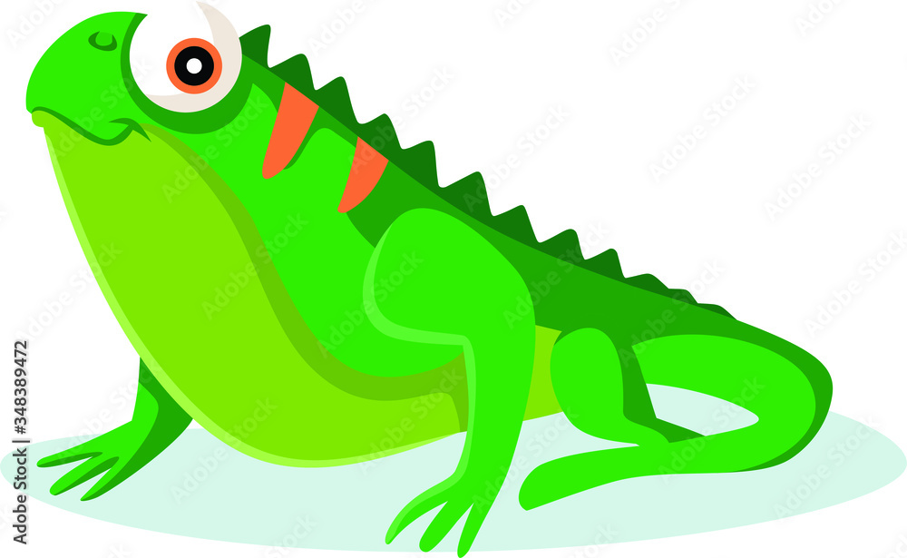 Fototapeta premium Cute Iguana Vector Cartoon Illustration