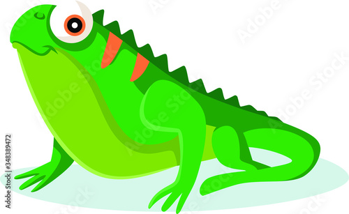 Cute Iguana Vector Cartoon Illustration